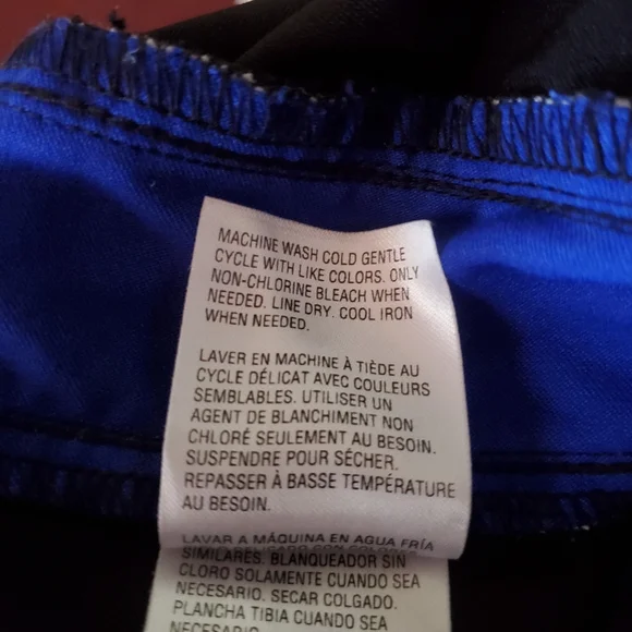 INC International Concepts Side Stripe Pull On Pants, 16, Black w/Blue & White - Picture 5 of 5